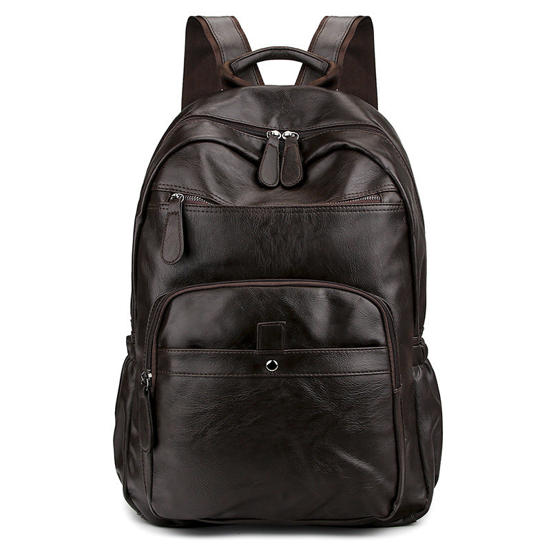 New Bag Simulation Leather Backpack, Soft Leather Large-Capacity Fashion Backpack Backpack, Casual Simple One Shoulder