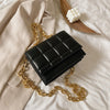 The New Solid Color Rhombic Metal Chain Portable Single-Shoulder Messenger Texture Underarm Bag