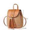 Spring And Summer New Style Straw Woven Women'S Backpack Simple Ppstraw Beach Bucket One-Shoulder Diagonal Women'S Bag