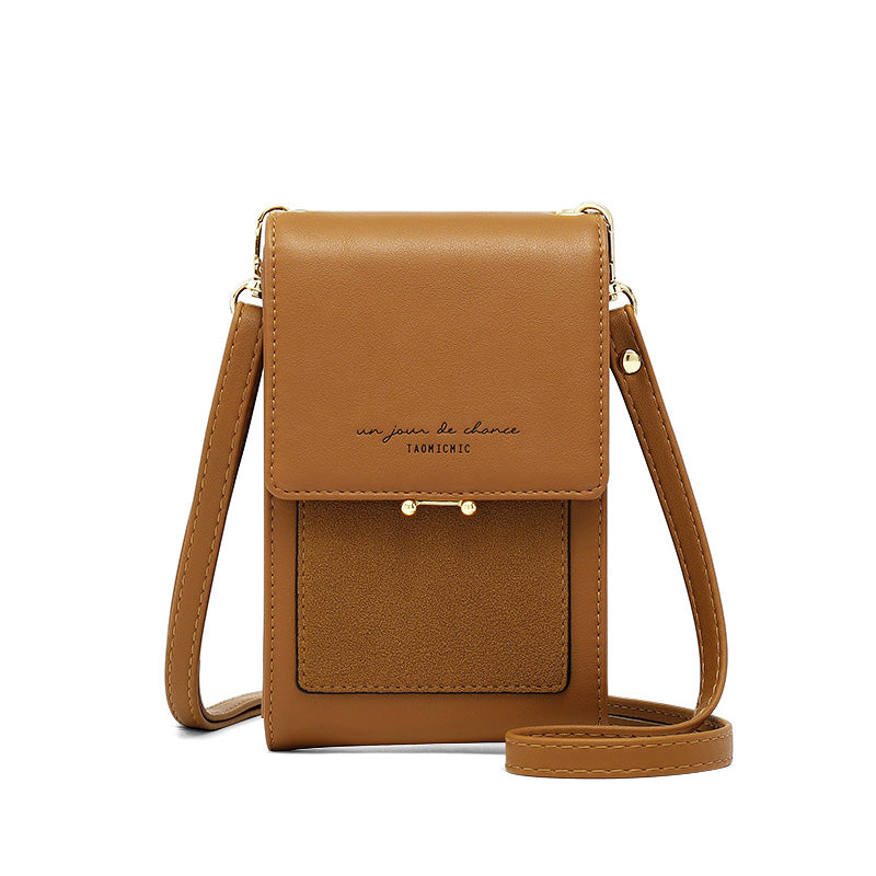 New All-Match Messenger Bag Women Fashion Vertical One-Shoulder Small Change Bag Large Capacity Ladies Mobile Phone Bag