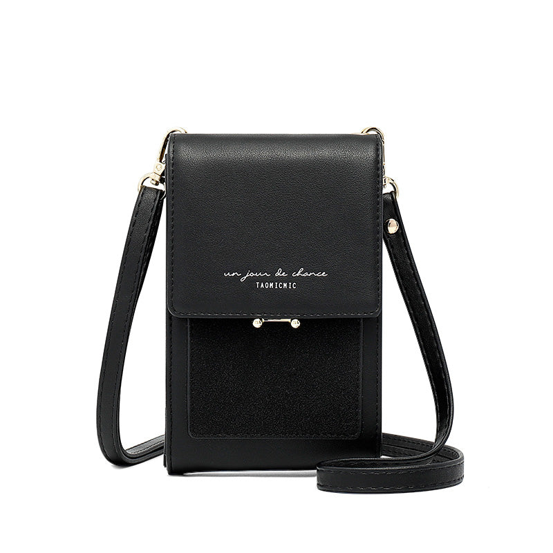 New All-Match Messenger Bag Women Fashion Vertical One-Shoulder Small Change Bag Large Capacity Ladies Mobile Phone Bag