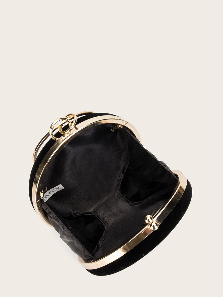Velvet Oblate Round Banquet Bag