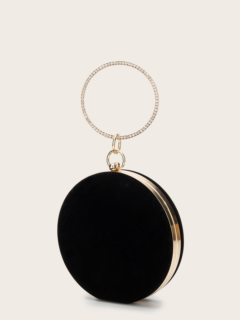 Velvet Oblate Round Banquet Bag