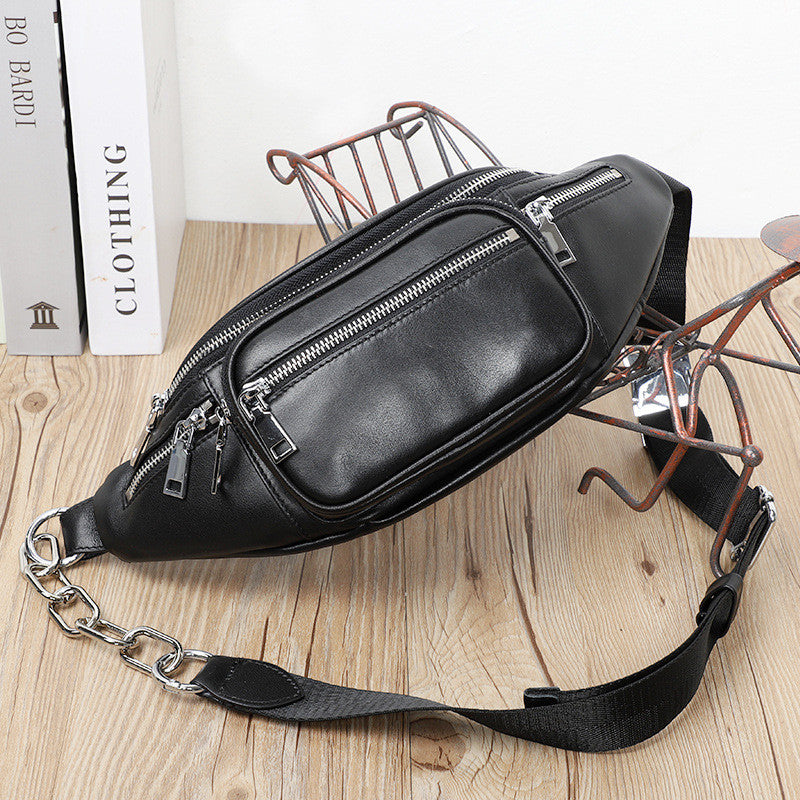 Unisex Crossbody Chest Bag Female Leather