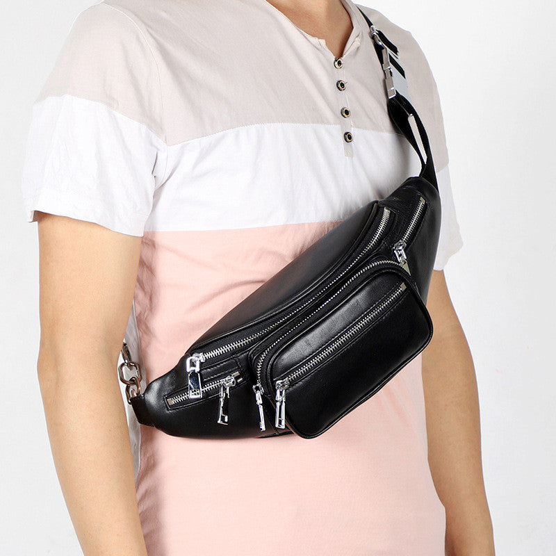 Unisex Crossbody Chest Bag Female Leather