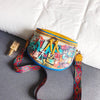 Personalized Graffiti Handbags Wide Shoulder Strap Waist Bag Letter Single Shoulder Messenger Bag