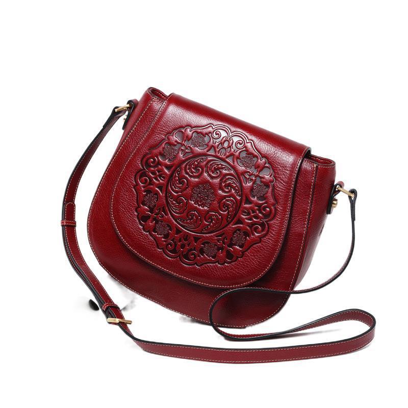 Retro Head Leather Shoulder Bag Slant Across Women's Bag Women's Leather