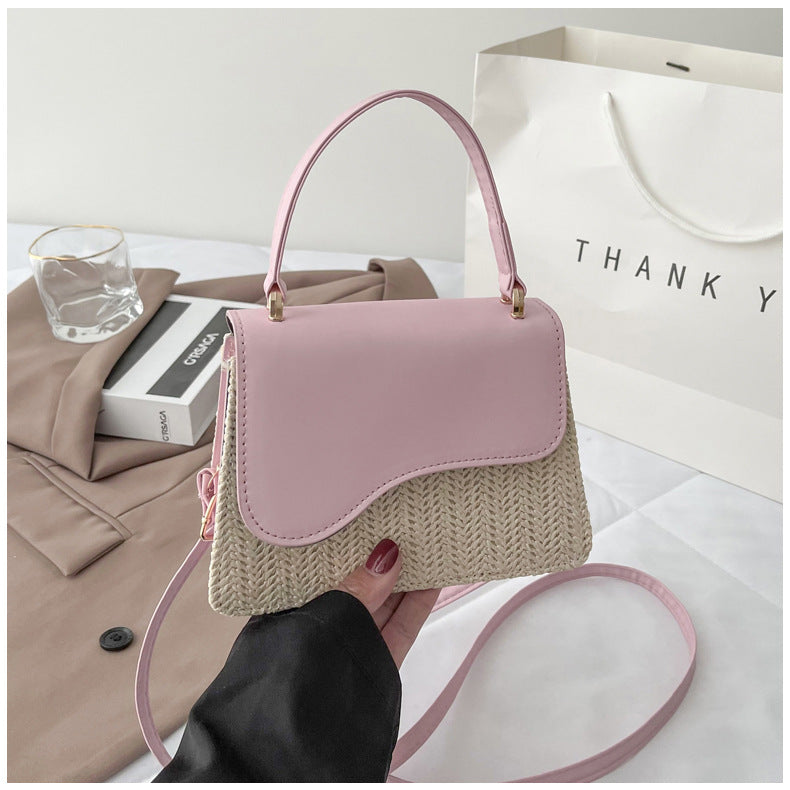 One-shoulder Shell Straw Woven Simple Bag