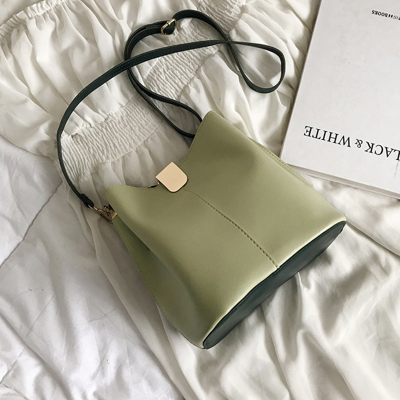 Fashion Casual Bucket Bag With One Shoulder And Cross Slung