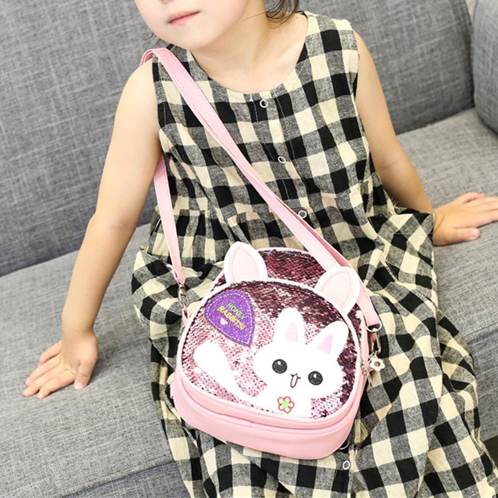 Children's Bags, Girls' Messenger Bags, Girls, Cute Bunny, Sequined One-shoulder Backpack