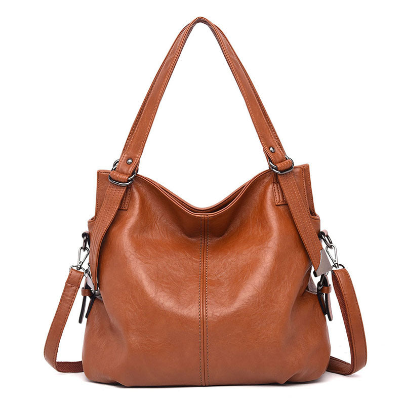 Middle-aged Mommy Bag Vintage Cowhide Handbag