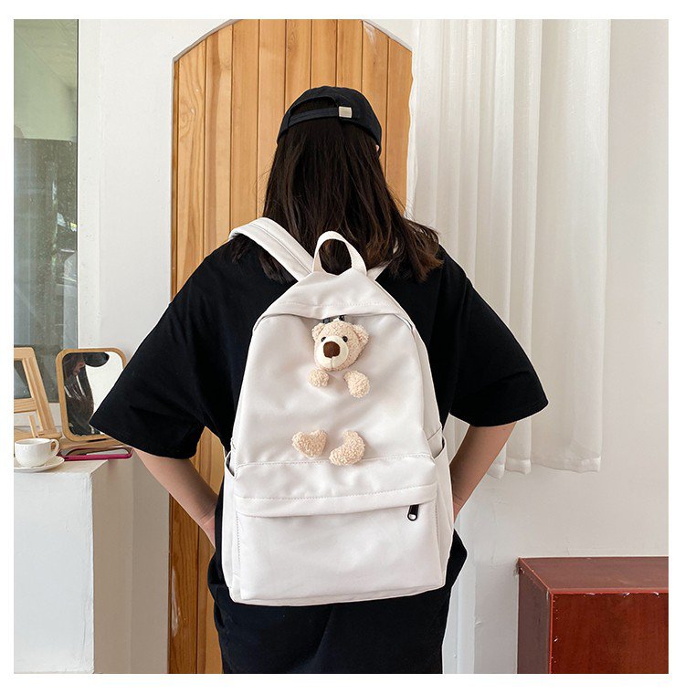 Japanese Students  Cartoon Bear Schoolbag In Harajuku