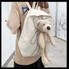 Japanese Students  Cartoon Bear Schoolbag In Harajuku