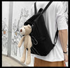 Japanese Students  Cartoon Bear Schoolbag In Harajuku