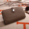 Fashion Top Layer Cowhide Lychee Pattern Wallet Platinum Purse