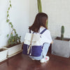 Contrasting Color Drawstring Canvas Backpack Soft Girl Personality Toilet Belt School Bagndance