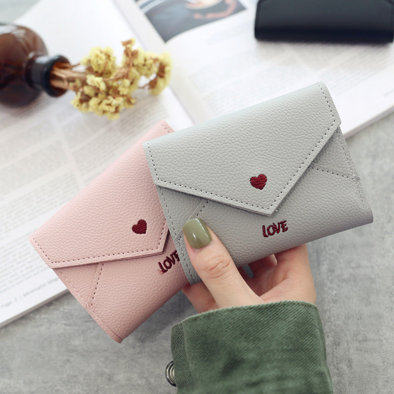 Card Holder Love Ultra-thin Simple Leather Coin Purse