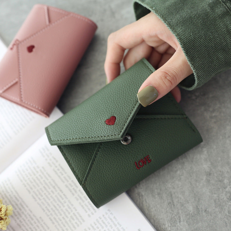 Card Holder Love Ultra-thin Simple Leather Coin Purse