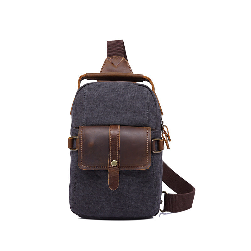 Men's Shoulder Canvas Bag Chest Bag Retro Men's Bag