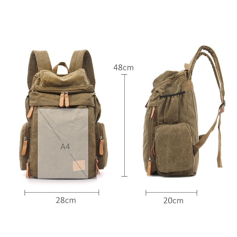 Canvas Backpack Male College Style Large-capacity Student School Bag