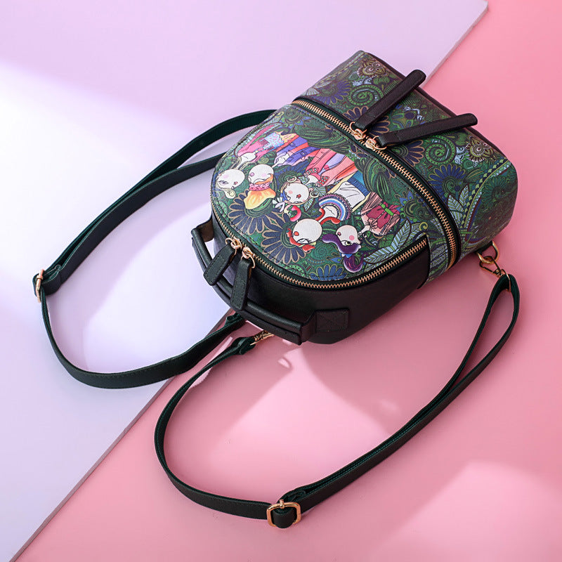 One-shoulder Diagonal Bag Personalized Printing Pu Backpack