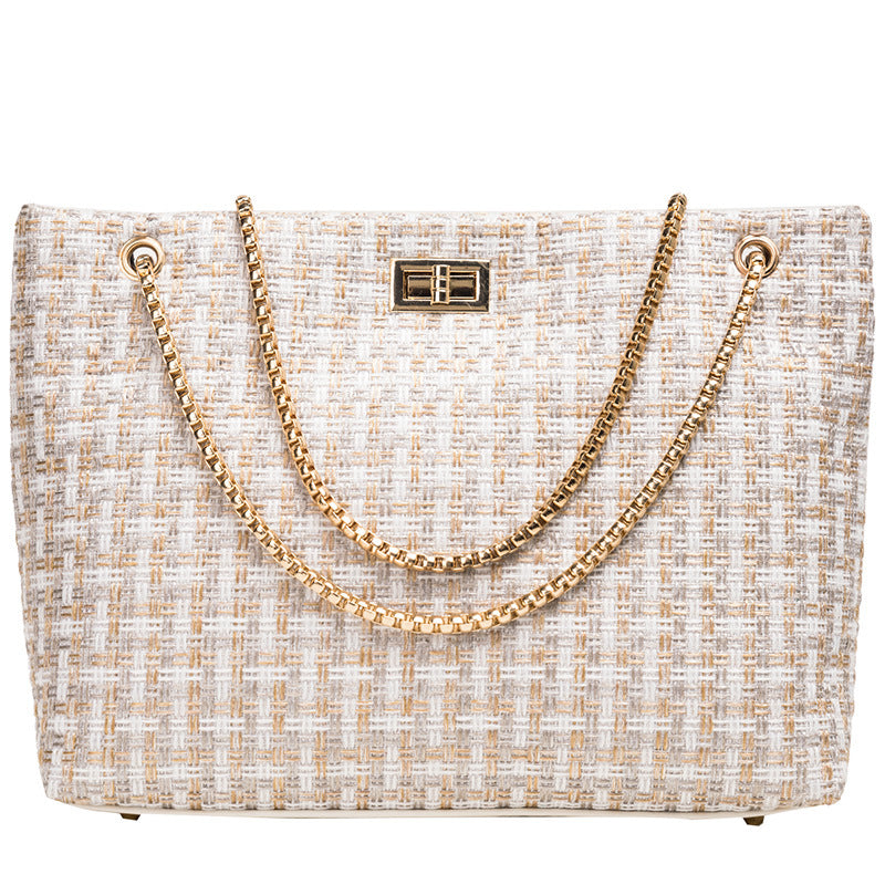 Fashion Simple One-shoulder Woolen Tote Bag