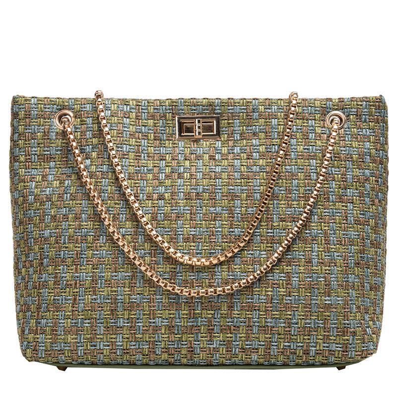 Fashion Simple One-shoulder Woolen Tote Bag