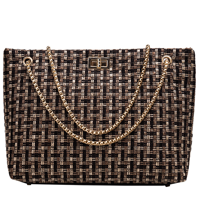 Fashion Simple One-shoulder Woolen Tote Bag