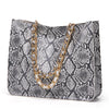 Casual Tote Bag Female Serpentine Handbag Large Capacity Shoulder Bag For Women Ladies Vintage PU Leather Crossbody Bag