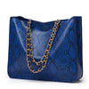 Casual Tote Bag Female Serpentine Handbag Large Capacity Shoulder Bag For Women Ladies Vintage PU Leather Crossbody Bag