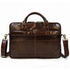 Vintage Men's Briefcase Genuine Leather Business Commuter Bag Crazy Horse Leather