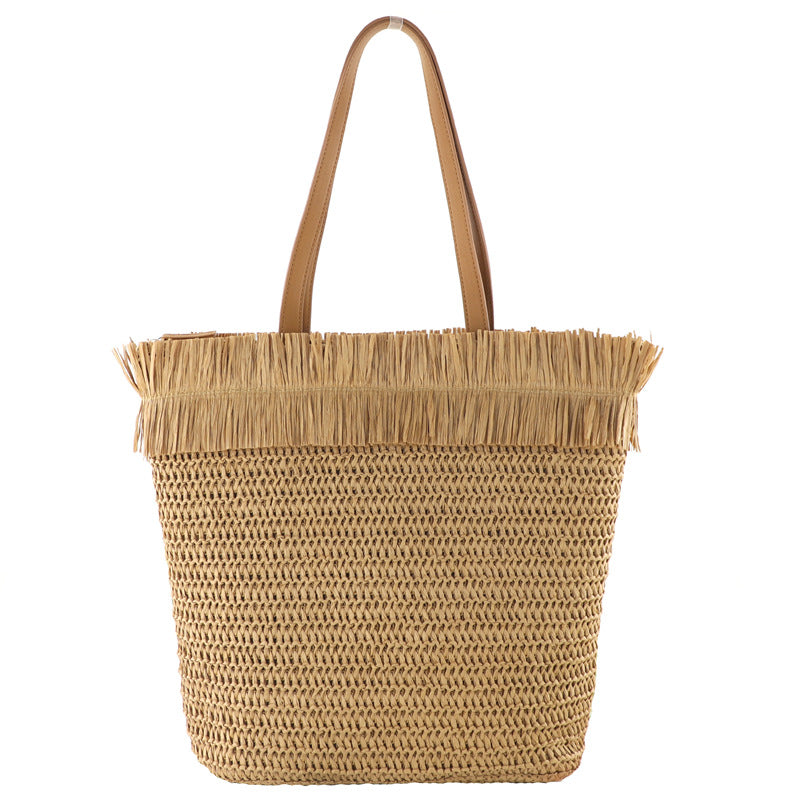 Factory Direct Sales Ins New Raw Edge Straw Woven Bag