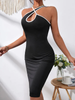 Cut Out Front Contrast Binding Bodycon Dress