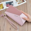 Women's long zipper tassel stitching clutch