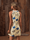 Butterfly Print Floral Appliques Neck Halter Dress