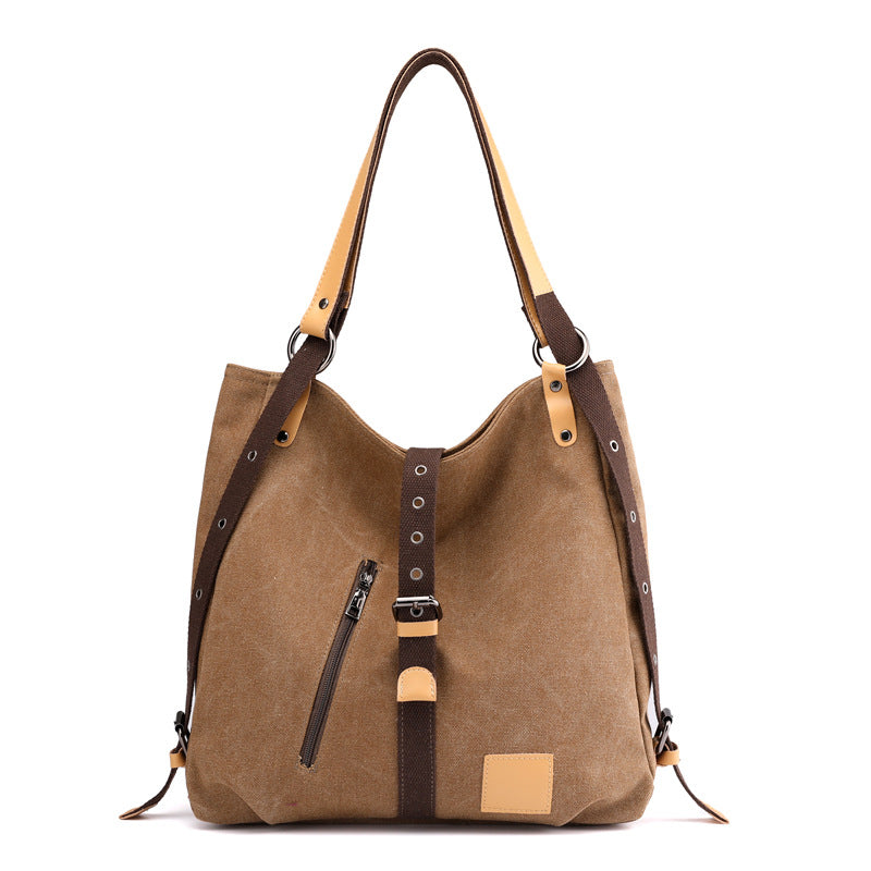 Women's large capacity canvas shoulder bag