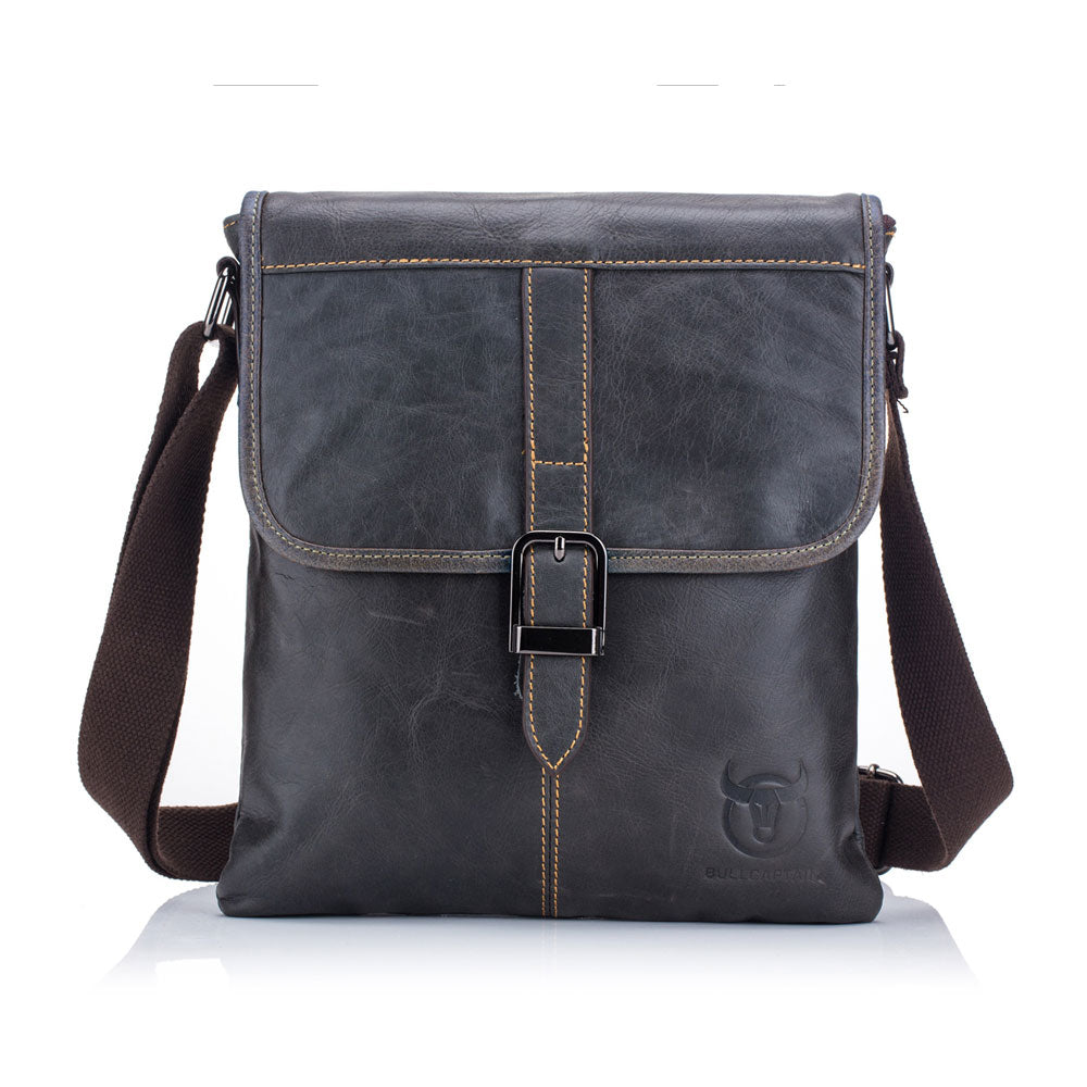 Leather Cowhide Vertical Business Crossbody Bag