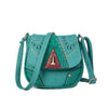 One-shoulder rivet saddle bag