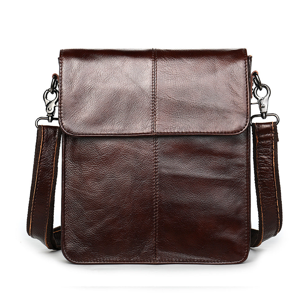 Retro men's messenger bag top layer cowhide