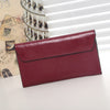 Long cowhide leather wallet