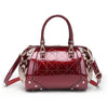 Patent leather Boston handbag