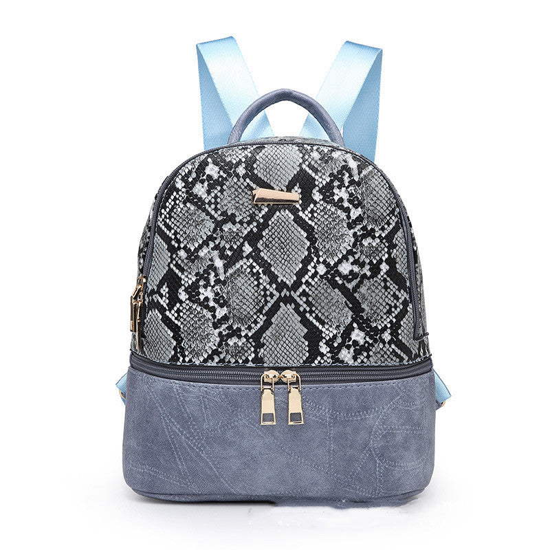 Fashionable personality stitching ladies all-match backpack