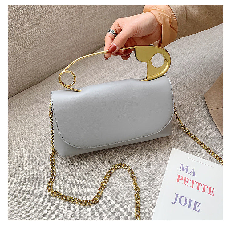 Ladies Personality Fashion Pin Top Handle Purse Leather Women Handbag