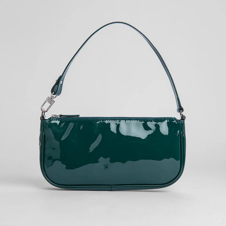 Patent leather shoulder bag