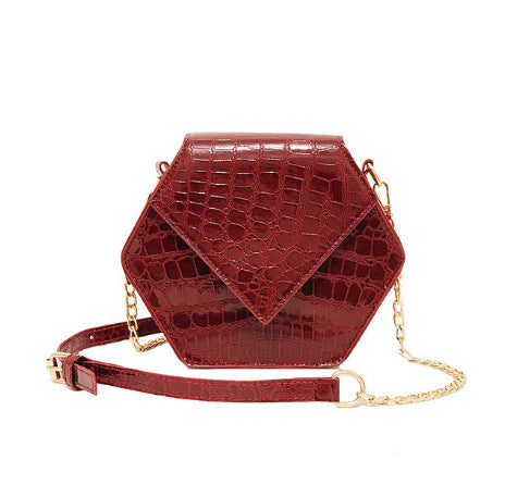 Wild oblique cross chain small square bag