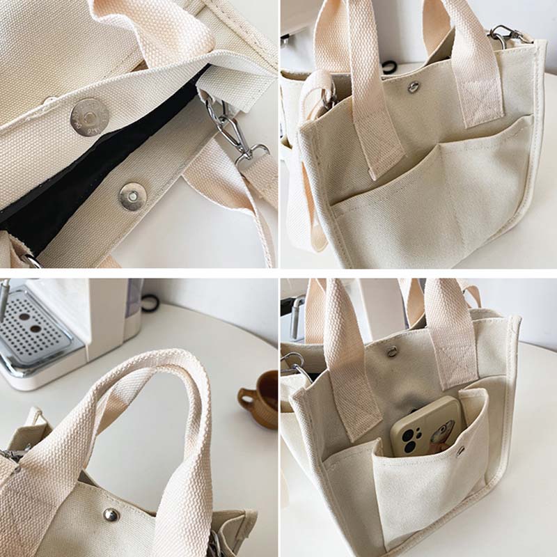 Canvas Crossbody Bag With Large Capacity