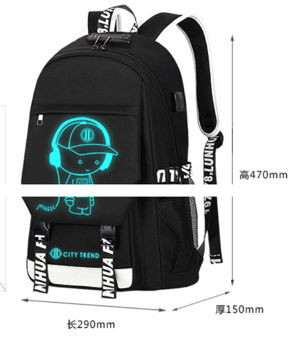 Men's Backpack Voice-activated Charging Listening Luminous