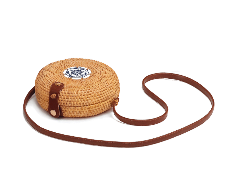 Hand-woven rattan bag