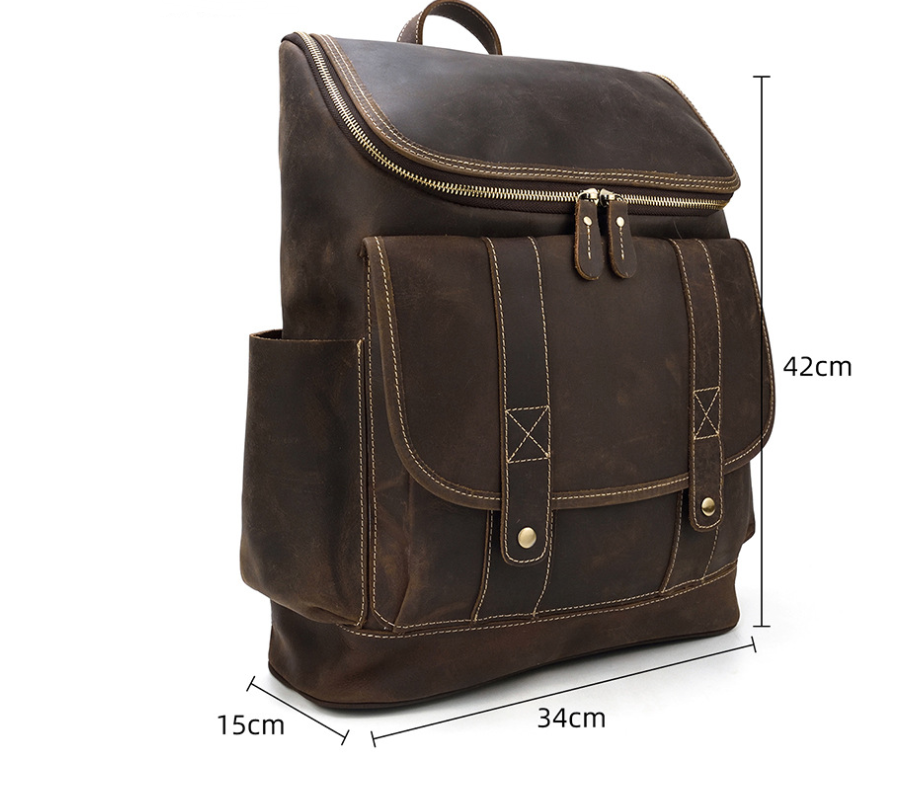 Men's leather backpack