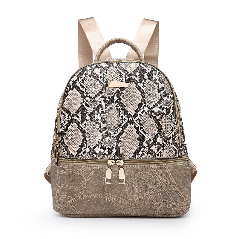 Fashionable personality stitching ladies all-match backpack